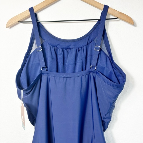 SMISMIVO BLUE ONE PIECE WOMEN SWIMSUIT PLUS SIZE XXL NEW WITH TAGS SWIMWEAR - Picture 2 of 9